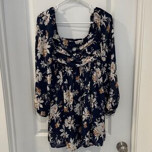 Abercrombie Floral Navy Women's Dress Small